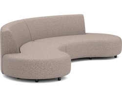 Bubalou Bended Sofa buitenbank | 6 persoons | ronde loungeset | waterdicht | 365 dagen per jaar buiten | nooit meer slepen met kussens | Taupe