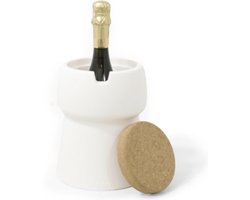 Bubalou Champagnekoeler - CHAMP 1-Bottle Cooler - Off White/Wit - Wijnkoeler - Wijn - Bier - Frisdrank - Kurk - Koeltas - Koelbox