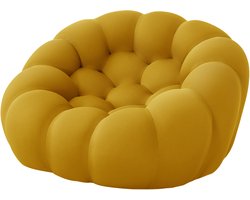 Bubble Bank, Overmaats Luie Stoel, Modern 3D-Honingraafstof Vloerbank, Bank zonder Montage voor Woonkamer, Kantoor- Geel