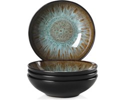 Bubble Stoneware Dinner Service Set 4 Soup Plates 850 ml - Set for 4 People by Vancasso