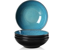 Bubble Tafelservies - Geglazuurd Aardewerk - 4 Soepborden 850 ml - Voor 4 Personen