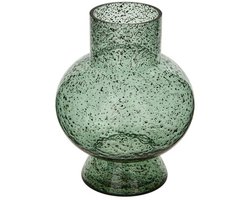 Bubble Vaas - Decoratieve Glazen Vaas met Bolvormig Design - Moderne Bloemenvaas - Design Vaas voor Droogbloemen en Verse Bloemen - Ø 18 x 23 cm - Groen