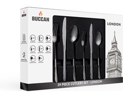 Buccan - Bestekset - London - RVS - 39 delig - Zwart