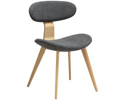 Buckle Dan-Form eetkamerstoel bouclé donkergrijs.