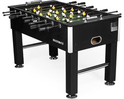 BuckShot Voetbaltafel 141x77x89 cm - 60KG - Zwart - Tafelvoetbaltafel met 2 ballen - MDF - tafelvoetbal 5ft met verstelbare poten en sterke holle stangen