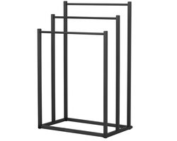 BUDDLEY Handdoekrek - 60cm breed - Badkamer - Handdoekenrek - Handdoekstang - Handdoek Rek - Staand - Handdoekladder - Handoekrek - Handdoekhouder - Vrijstaand - Handdoekstang - Handdoekrek zonder boren - Zwart
