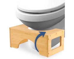 BUDDLEY Toiletkrukje Bamboe 180° - Twist - Toiletkrukje Bamboe Zwart - WC Krukje - Toilet Squat - WC Krukje Volwassenen Bamboo - Hout - Potty Training- WC Krukje voor de juiste houding