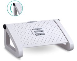 BUDDLEY Voetensteun Bureau - Verstelbaar - Voetenbankje Bureau Ergonomisch - Voetenbankjes Verstelbaar - Voetsteun Kantoor - Ergonomische Voetenbank Office - Wit