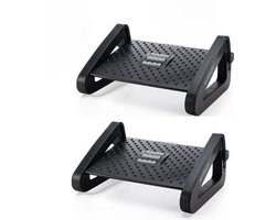 BUDDLEY Voetensteun Verstelbaar SET - Voetenbankje Bureau Ergonomisch - Voetenbankjes Verstelbaar - Voetsteun Kantoor - Ergonomische Voetenbank Office