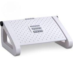 BUDDLEY Voetensteun Verstelbaar Wit - Voetenbankje Bureau Ergonomisch - Voetenbankjes Verstelbaar - Voetsteun Kantoor - Ergonomische Voetenbank Office