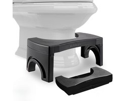 BUDDLEY WC Krukje Opvouwbaar Zwart - WC Opstapje Inklapbaar Volwassen en Kinderen - Toiletkrukje Juiste houding