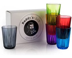 Buddy's Bar Tritan drink bekers 0,3 l - set van 5 - BPA vrij en vaatwasmachinebestendig - multicolor