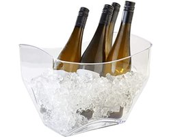 Buddy's Bar wijnkoeler - flessenkoeler 7 liter - transparant MS kunststof - met zijdelingse handgrepen