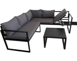 Budget Hoek Loungeset - Isabella - Antraciet - Aluminium