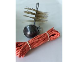 Budget - Schoorsteenveegset 150 mm - Volledig metaal - Inclusief touw
