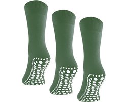 Budino® Huissokken Anti Slip - Dikke Antislip sokken - 1 paar - Gripsokken - Dikke Yoga Pilates Sokken - maat 39-42 - Groen