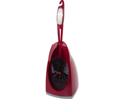 Buemag Toiletborstel - met randreiniger en houder - rood - 41 cm