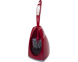Buemag Wc-borstel/toiletborstel met houder - rood/grijs - 41.5 cm - kunststof - Toiletgarnituur