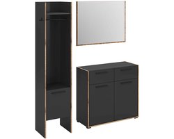 Bueno Garderobekast Basalt Melamine Trim NoxOak NB - 37x152x189cm