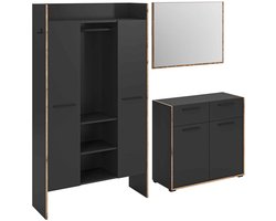 Bueno Garderobekast Basalt Melamine Trim NoxOak NB - 37x215x189cm