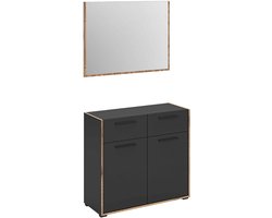 Bueno Garderobekast Basalt Melamine Trim NoxOak NB - 37x95x189cm