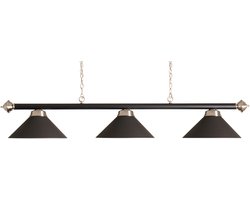 Buffalo biljartlamp stang met 3 kappen mat zwart