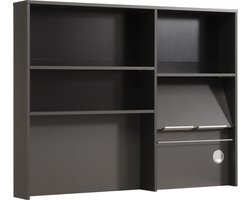 Buffet Moove 118cm, 3 legplanken & keukenrolhouder - antraciet - Parisot - Keuken bovenkast - Grijs - Spaanplaat