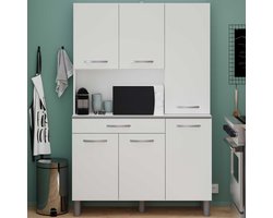 Buffetkast Eko met 6 deuren & 1 lade - wit