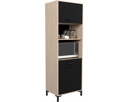 Buffetkast Felicity 60cm, 2 deuren - eikdecor/zwart