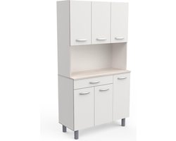 Buffetkast Pasta 185 cm hoog wit