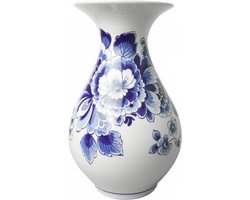 Buikvaas bloem groot - Heinen Delfts Blauw - Delfts blauw - Bloemenvaas - Bloem - Vaas - Delfts Blauwe vaas | kerst geschenk - kerst cadeau