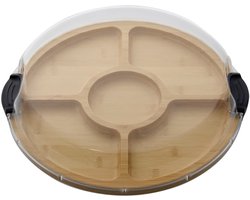 Build-A-Board Serveerplank met Deksel/Aperoschaal - 5 vakken - Ø36xH8cm