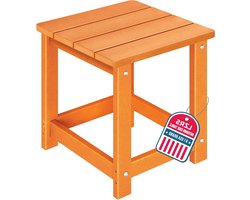 Buiten Bijzettafel - Terrastafel Composiet - Ontspannen Buiten - Weerbestendig HDPE - 40 x 30 x 30 inch - Oranje