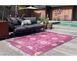 Buiten-binnen kleed, Buitentapijt | vintage patroon | paars | 300cm x 200cm