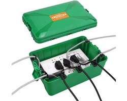 Buiten elektrische kast met IP54 waterdichte verlengkabel voor buitengebruik, weerbestendig en groen