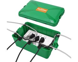 Buiten elektrische kast, waterdichte verlengkabel IP54 voor buitengebruik, weerbestendig en groen