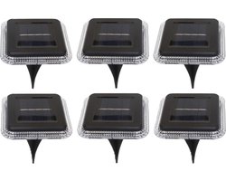 Buiten lampje/prik spots - 6x - solar verlichting - tuinpad/plant verlichting - LED - 10 cm