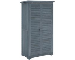 Buiten Opbergkast 87x46,5x160cm Grijs Hout Waterdicht Dak Geventileerde Deuren voor Tuin Gereedschap Terras