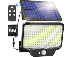 Buiten Solarlamp met Beweging Sensor en Afstandsbediening - 266 LED met Waterdichte Wandlamp en 270° Verlichtingshoek
