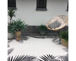 Buiten vloerkleed Leaf - Zwart - dubbelzijdig - EVA Interior - 200 x 290 cm - (L)
