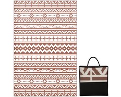 Buiten vloerkleed - omkeerbaar - 274x182cm PP geometrisch patroon tuinkleed waterbestendig UV-bestendig draagtas camping strand terras tuin