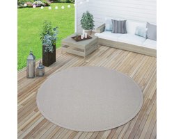 Buiten vloerkleed voor terras en balkon - Effen modern crème beige 300x400 cm