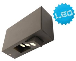 Buiten Wandlamp Muurlamp "Mora" Buitenverlichting CCT-functie, Schemersensor, Timerfunctie, RGB-lichtregeling 7x20x12cm