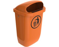 Buitenafvalbak DIN-PK 50 liter oranje