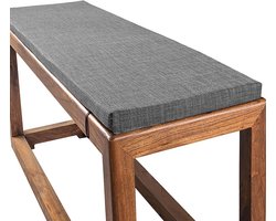 Buitenbank Kussen Hoes, 45D Hoogveerkrachtig Schuim Zitkussen, Anti-Slip Wasbaar Kussen voor Terrasbank, Bankje, Binnenmeubels, Raam, Piano, Eettafel(Grijs,120x40cm/47x16in)
