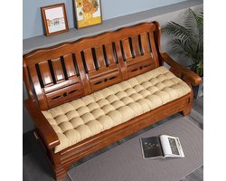 Buitenbank Kussen - Tuinmatras Pallet - Comfortabel Zitten - Extra Dik - 53 x 170 cm - Geel