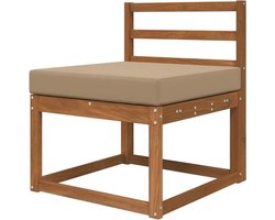 Buitenbankkussen - Modern tuinkussen - Buiten zitten - Kleurvast polyester - 60 x 60 cm - Taupe