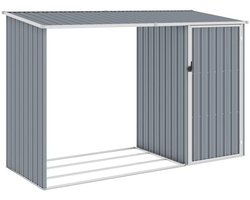 Buitenberging – Tuinberging – Opbergkast – Tuinkast – Grijze Houten Berging – 245x98x159 cm – Verzonken Staal – Weerbestendig Design