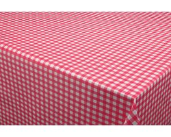 Buiten/binnen Tafelzeil/Tafelzeil boeren ruit/boerenbont rood/wit (Premium kwaliteit) - In 9 maten verkrijgbaar 140 x 250 cm
