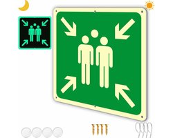 Buitenbord voor verzamelpunt van hard schuim met UV-bescherming, 30 x 30 cm, veiligheidssignaal voor noodsituaties en evacuatie